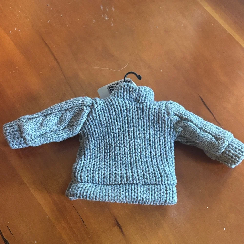 Moose Gray and Red Sweater Ornament